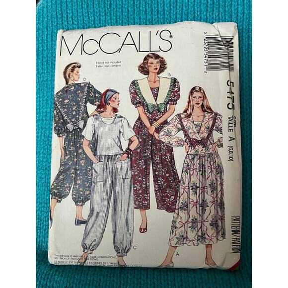 MacCalls 5475 pattern Jumpsuit dress oversized sailor collar size 6 8 10 - Picture 1 of 7